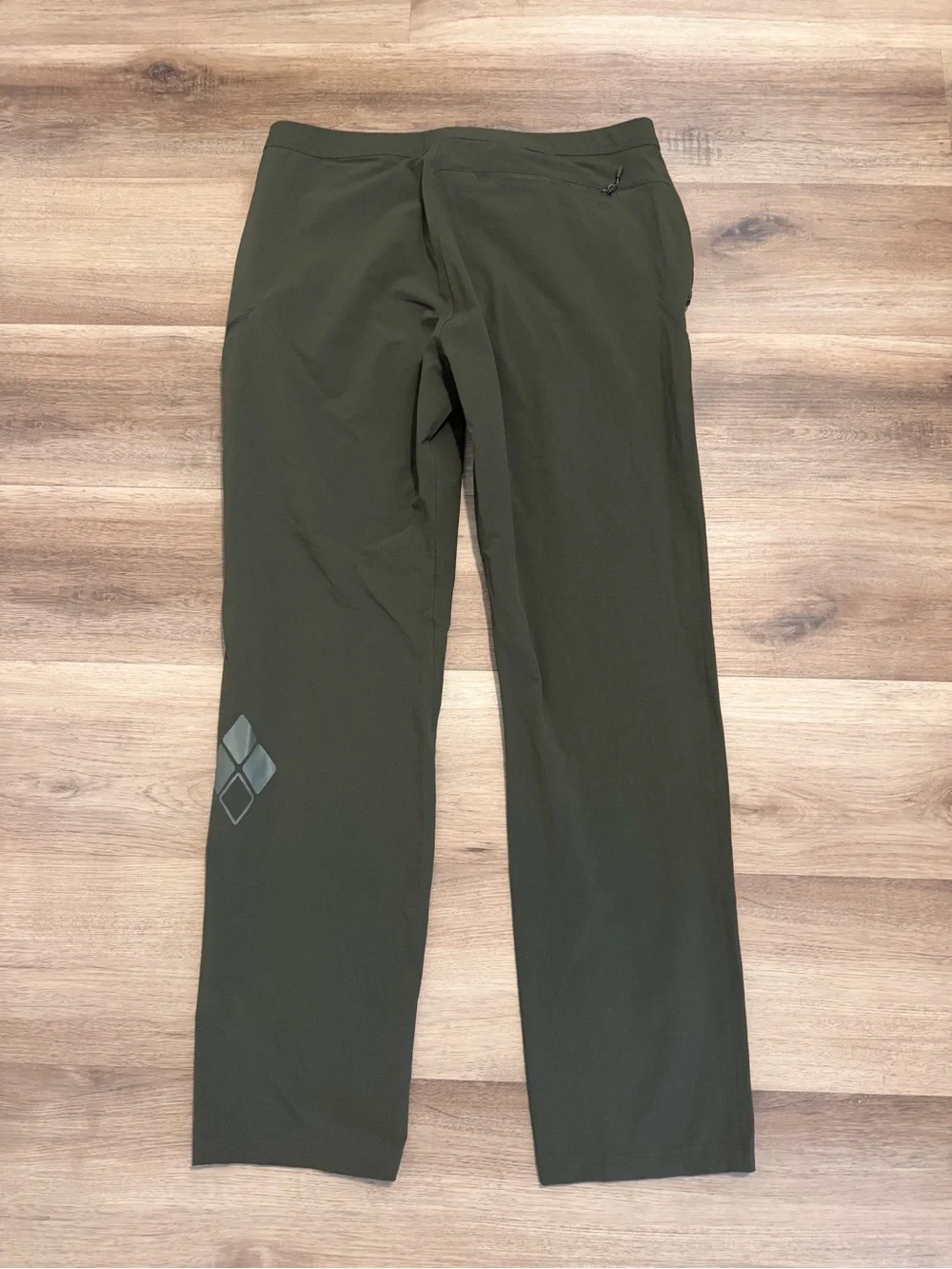 Montbell OD Pants Mens L Green Belted Stretch Hiking Outdoors 32” Inseam